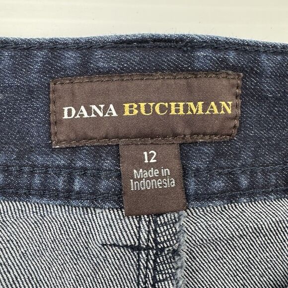 Dana Buchman Denim Mini Skirt Dark Wash Blue Pockets Women’s Size 12 - Picture 2 of 9